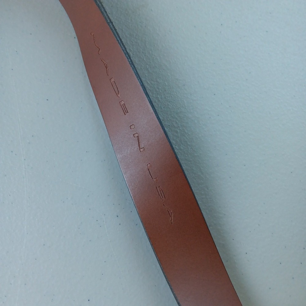 Remo Tulliani Leather Belt Men's 34 Brown Textured Silver Buckle Made in Italy - Picture 8 of 8